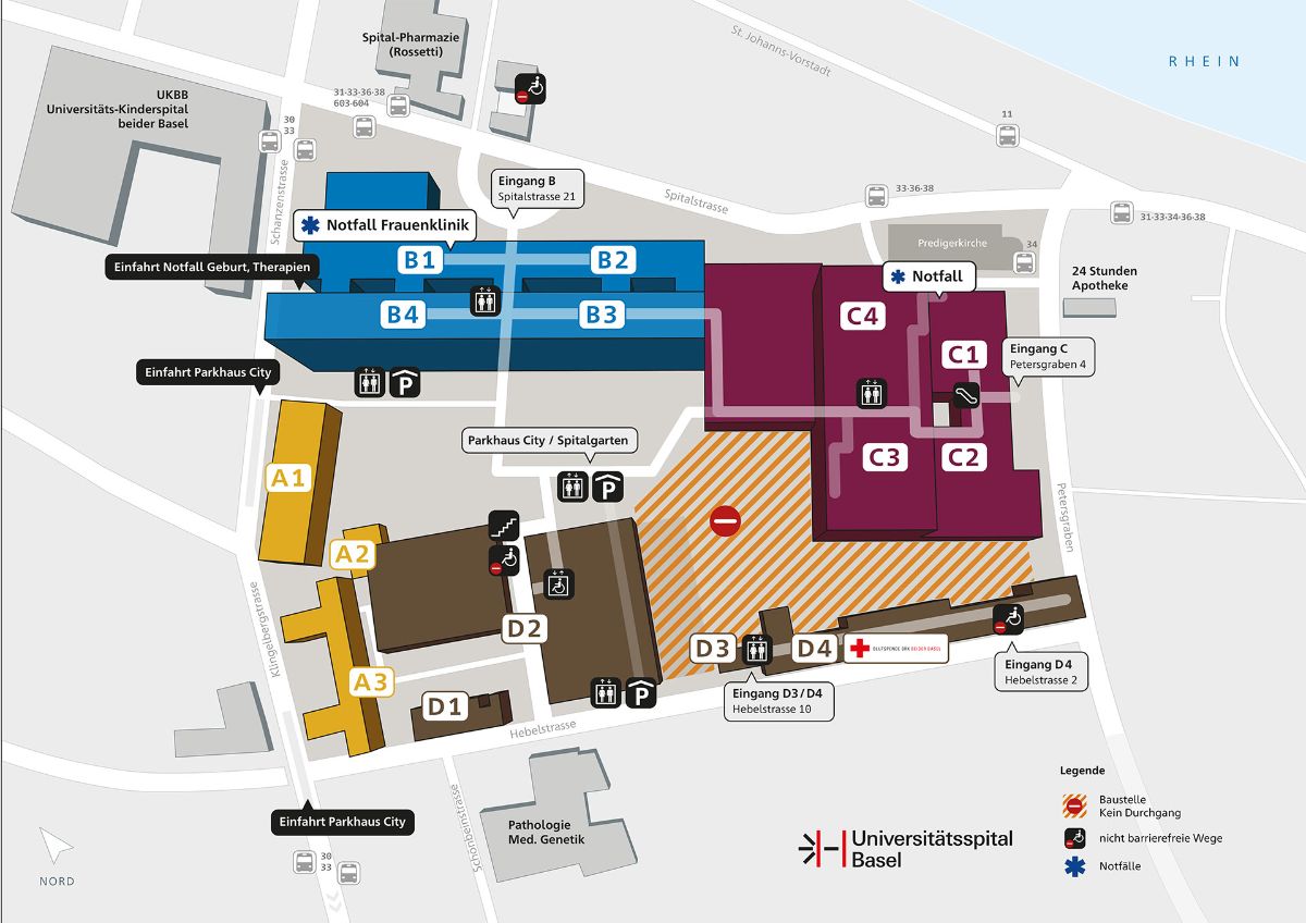 Basel University Hospital site plan