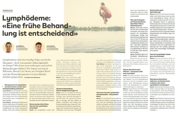 Lymphödeme sind eine häufige Folge von Krebstherapien – doch was passiert dabei eigentlich im Körper? Wie kann man vorbeugen und welche Behandlungen helfen? Wir haben mit Sarah Mihzintu, Breast Care Nurse am Uni spital Basel und der Physiotherapeutin Corinne Siberlin darüber gesprochen.